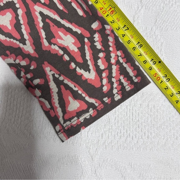 Toad & Co. Tunic Top Women's Medium Coral & Brown 3/4 Sleeves Geometric fall - Picture 9 of 10